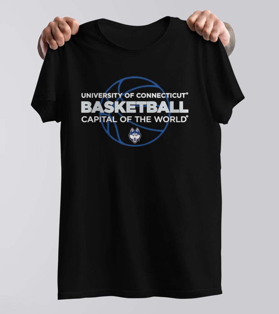 UConn Huskies University Of Connecticut Basketball Capital Of The World T-Shirt