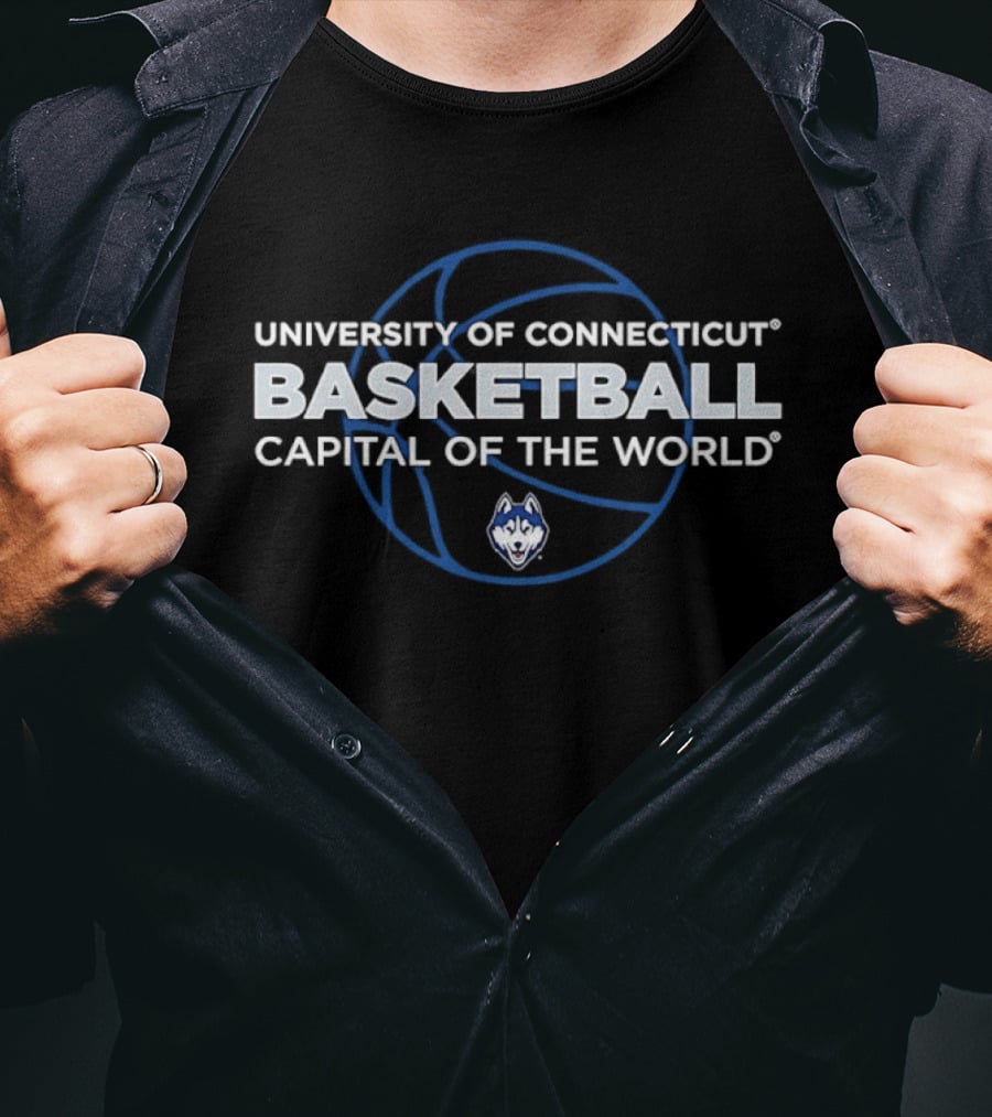 UConn Huskies University Of Connecticut Basketball Capital Of The World T-Shirt