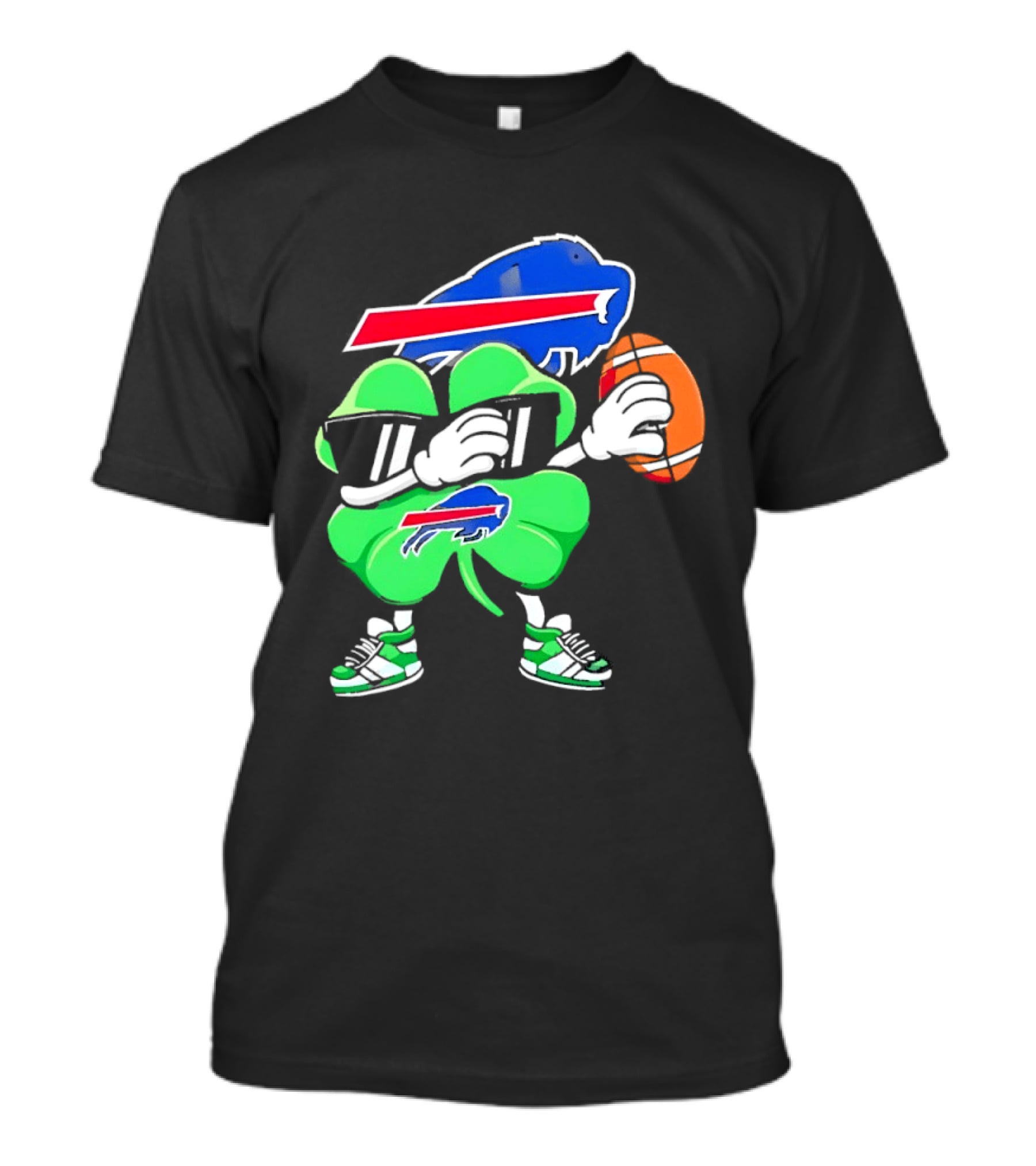 Buffalo Bills St Patrick's Day Shamrock Football T-Shirt