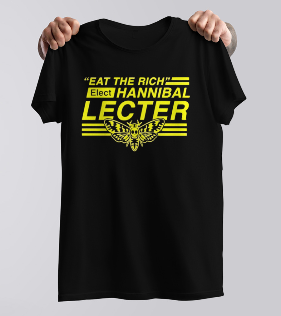 Eat The Rich Elect Hannibal Lecter Butterfly Skull T-Shirt