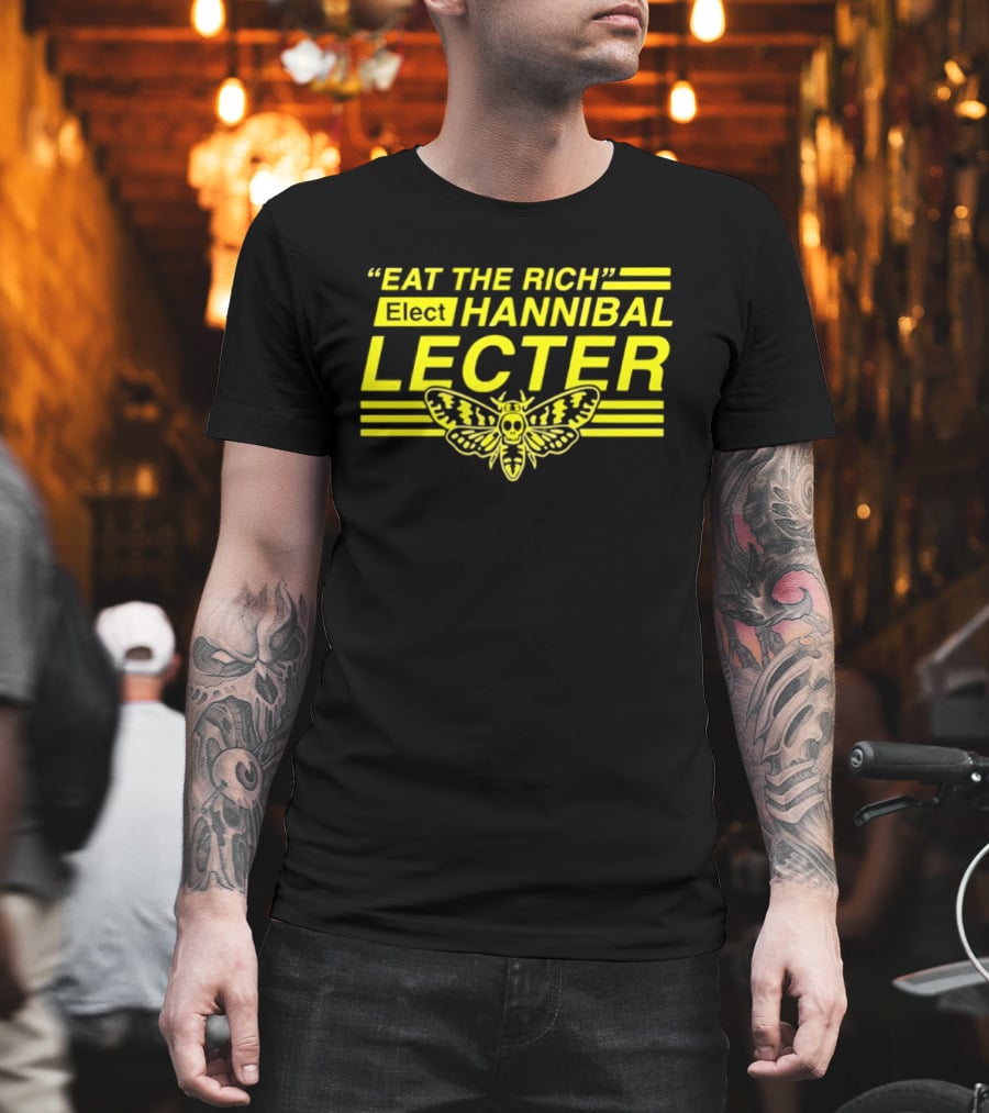 Eat The Rich Elect Hannibal Lecter Butterfly Skull T-Shirt
