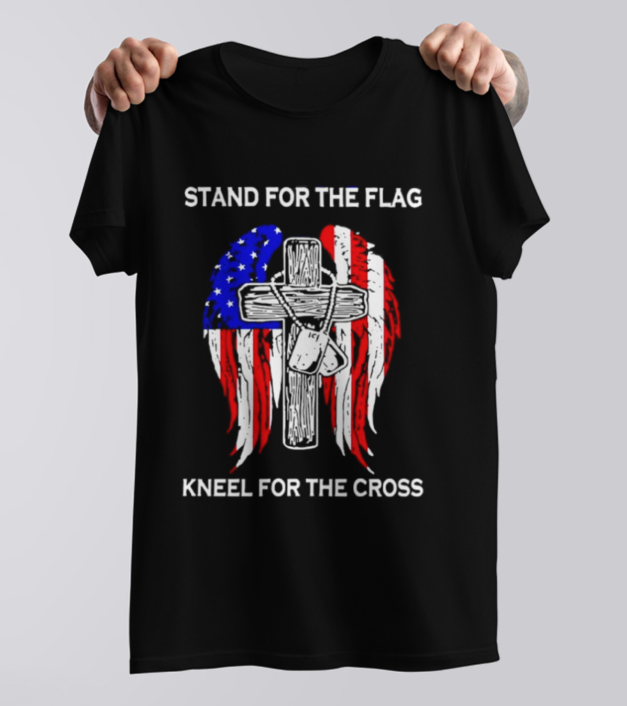 Stand For The Flag Kneel For The Cross USA Wings T-Shirt