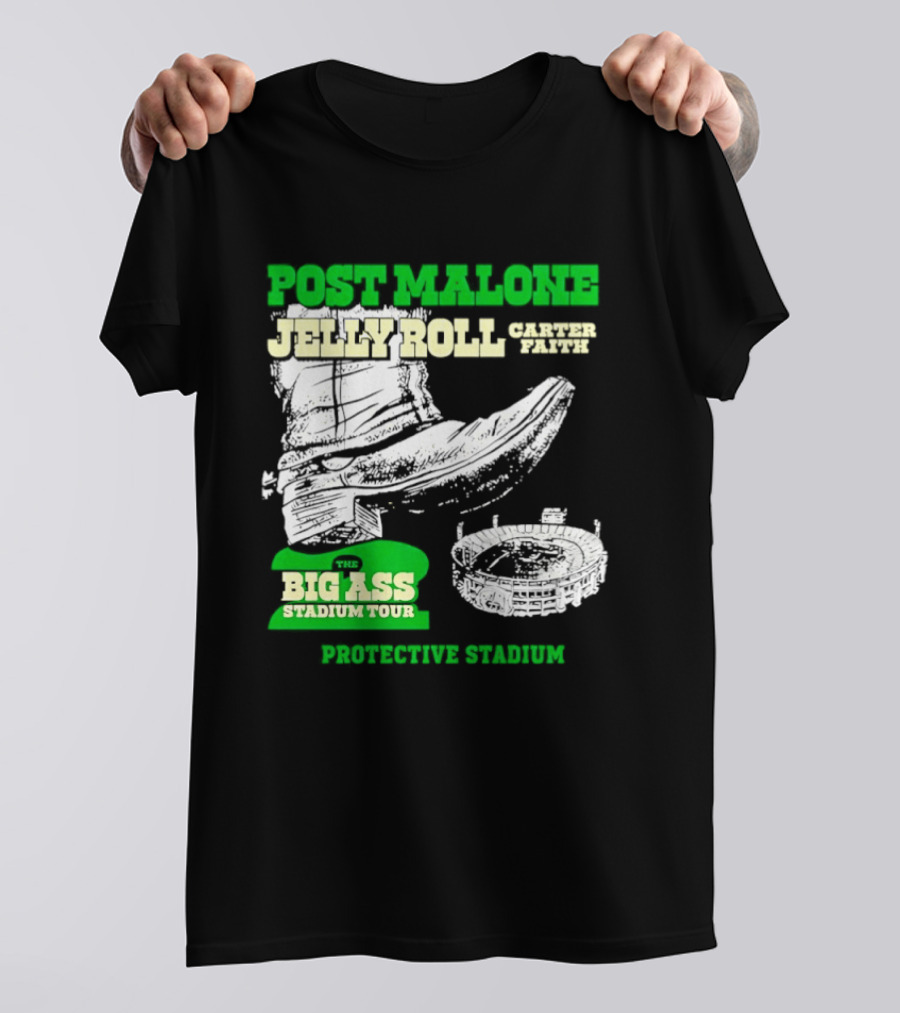 Post Malone Jelly Roll Limp Bizkit Big Ass Stadium Tour 2026 Jones AT&T Stadium T-Shirt