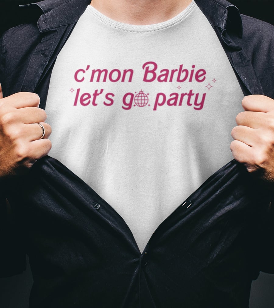 C'mon Barbie Let's Go Party Disco Ball Sparkle Fun T-Shirt