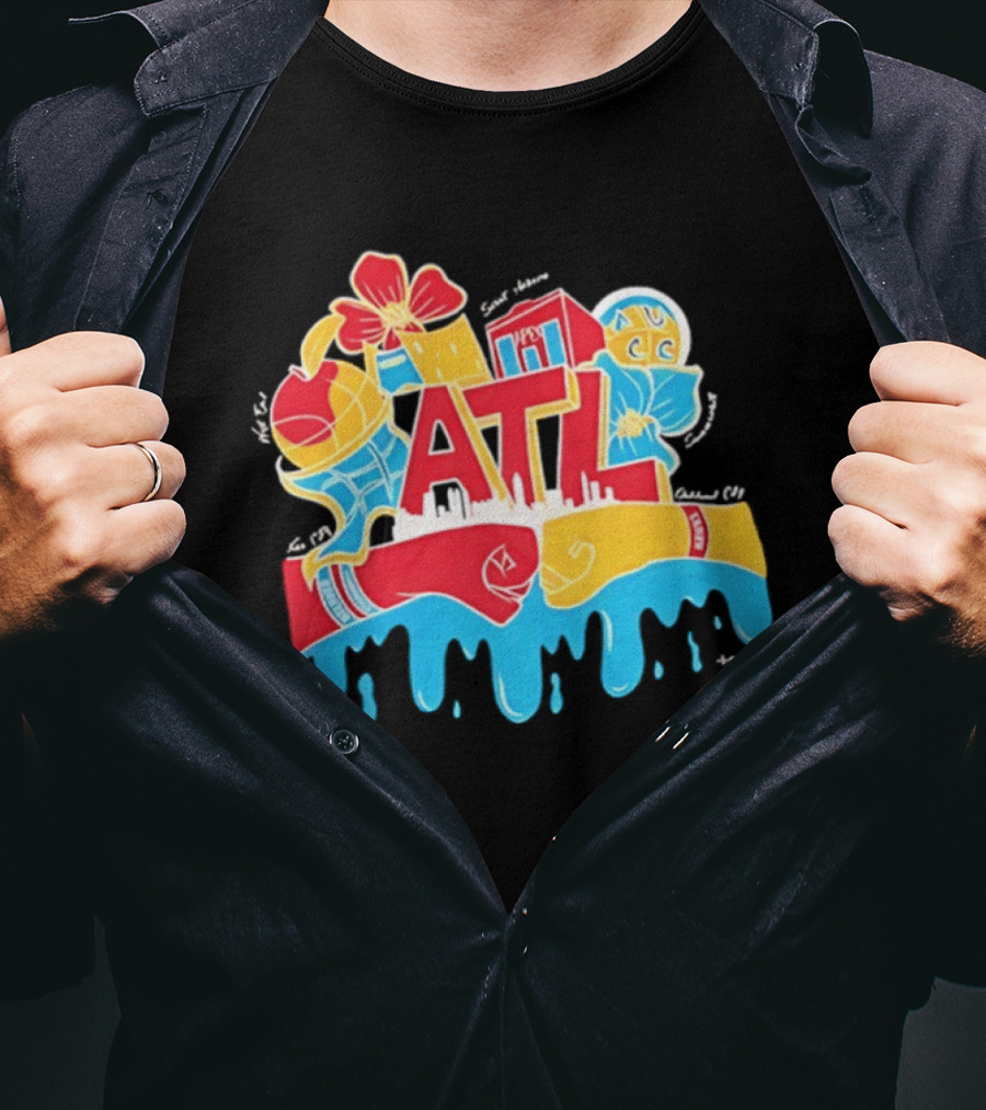 ATL Atlanta Hawks Basketball Drip Street T-Shirt