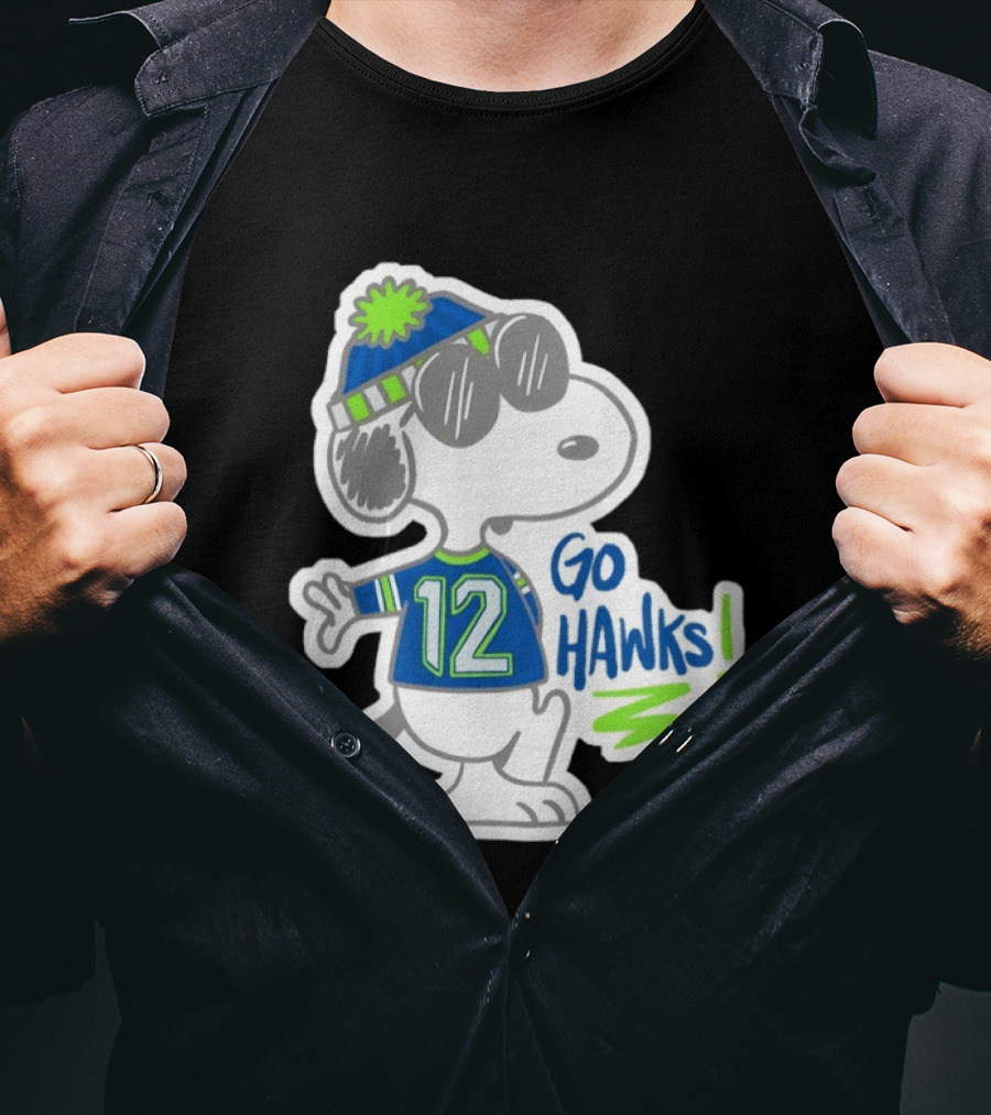 Snoopy 12 Seattle Seahawks Outfit Go Hawks T-Shirt