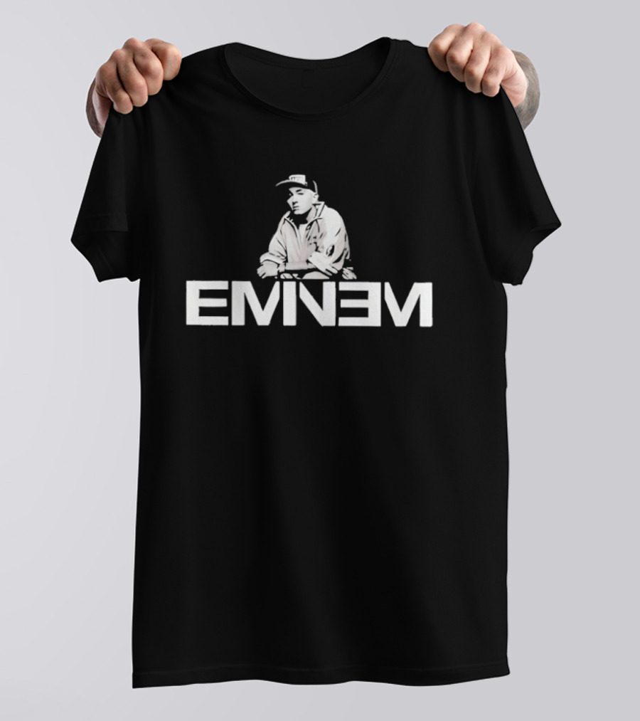 Eminem Classic Sitting Pose With White T-Shirt