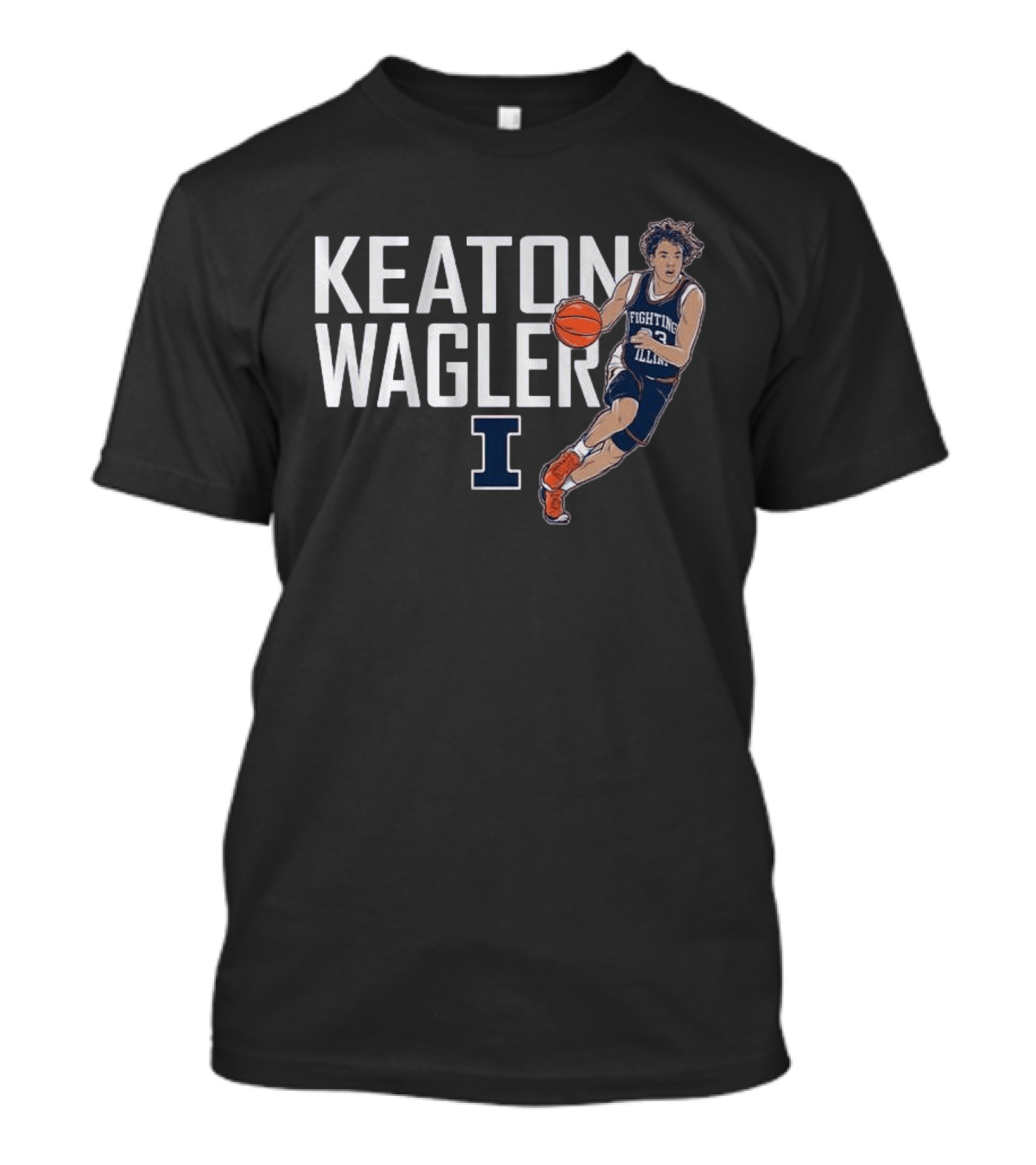 Fighting Illini Basketball Keaton Wagler Illinois Player Action T-Shirt