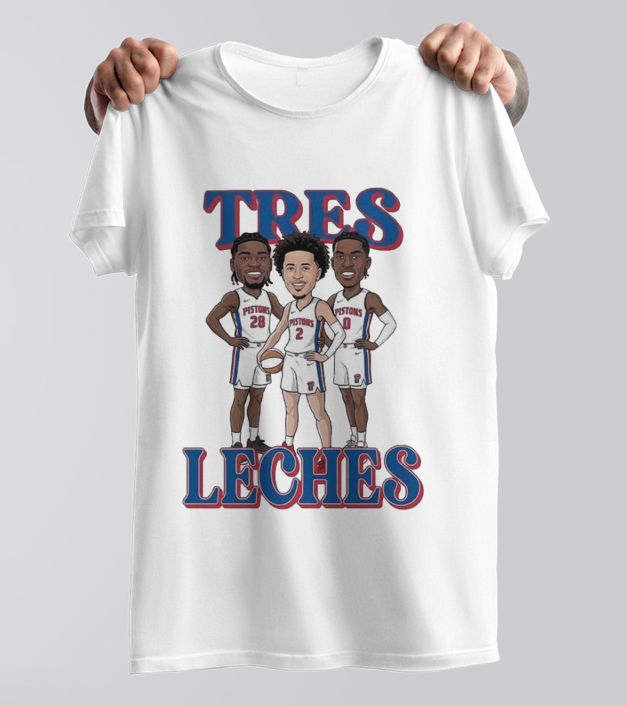 Tres Leches Detroit Pistons Isaiah Stewart Jalen Duren Cade Cunningham Team 28 2 0 T-Shirt