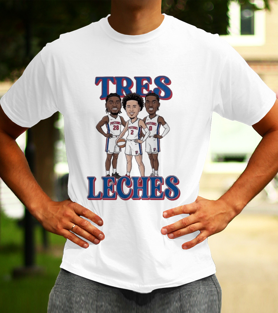 Tres Leches Detroit Pistons Isaiah Stewart Jalen Duren Cade Cunningham Team 28 2 0 T-Shirt