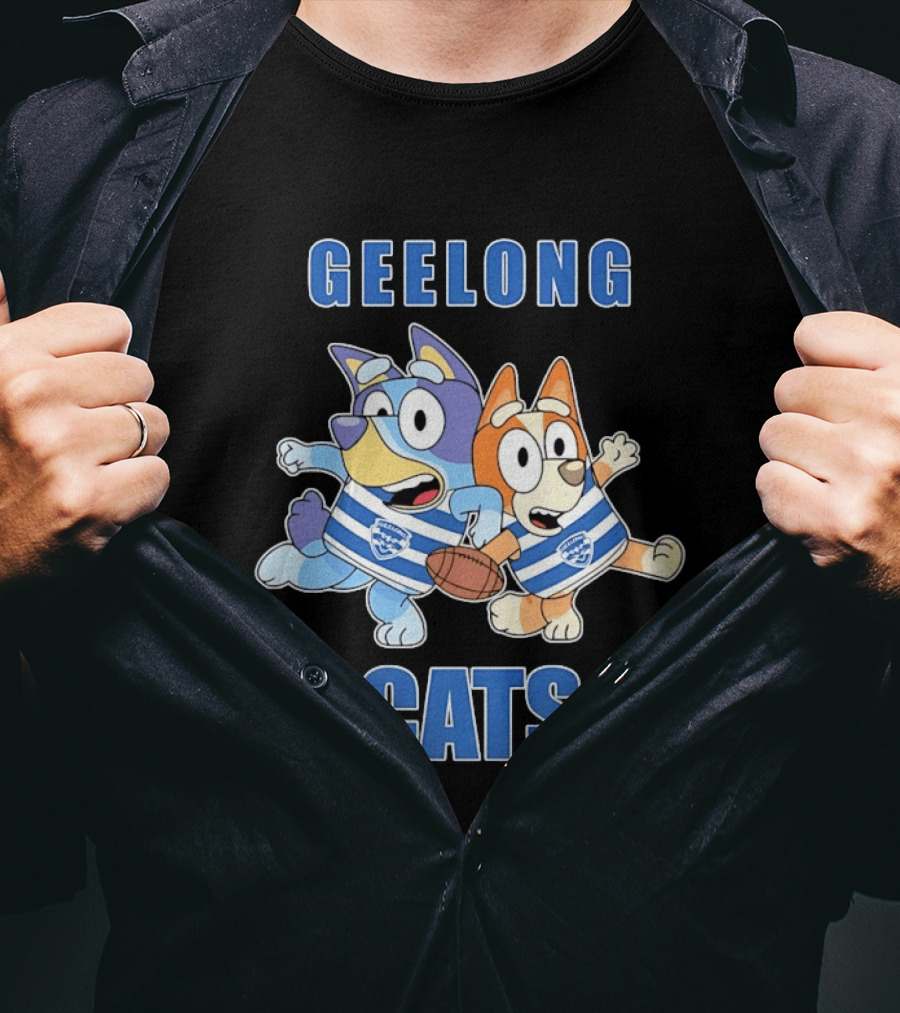 Bluey Bingo Geelong Cats Football Fans Rugby Outfits T-Shirt