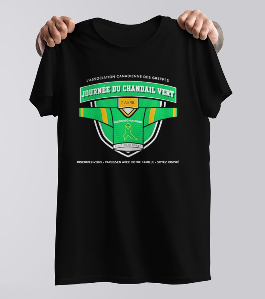 L'association Canadienne Des Greffes Solidarité Humboldt Journée Du Chandail Vert Avril T-Shirt