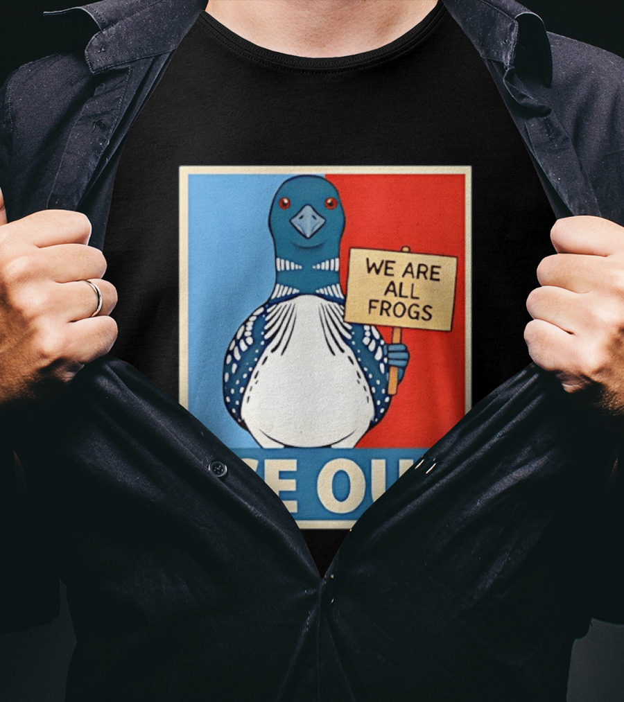 Minnesota State Bird Loon Ice Out We Are All Frogs T-Shirt