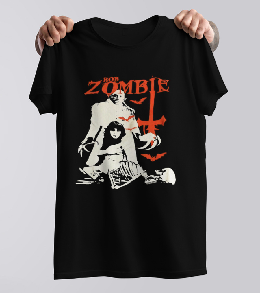 Rob Zombie Horror Red Bats Halloween T-Shirt