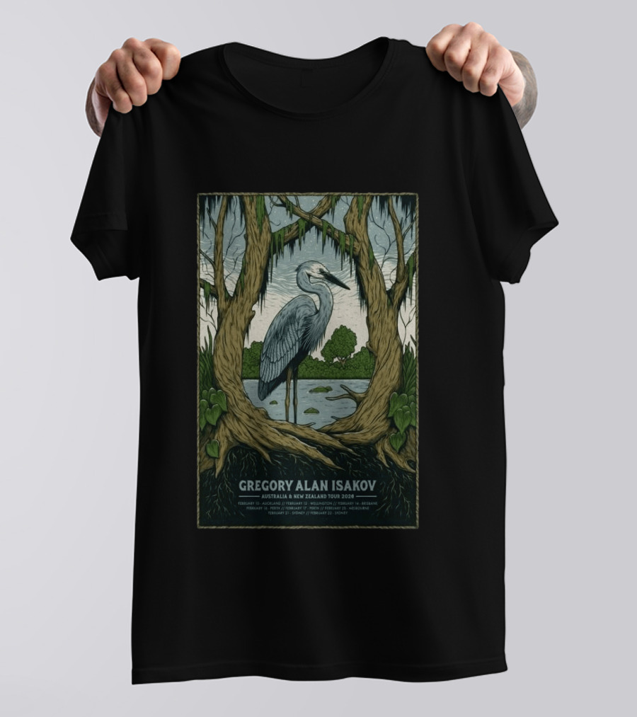 Gregory Alan Isakov Australia And New Zealand Tour 2026 Heron Scenic T-Shirt
