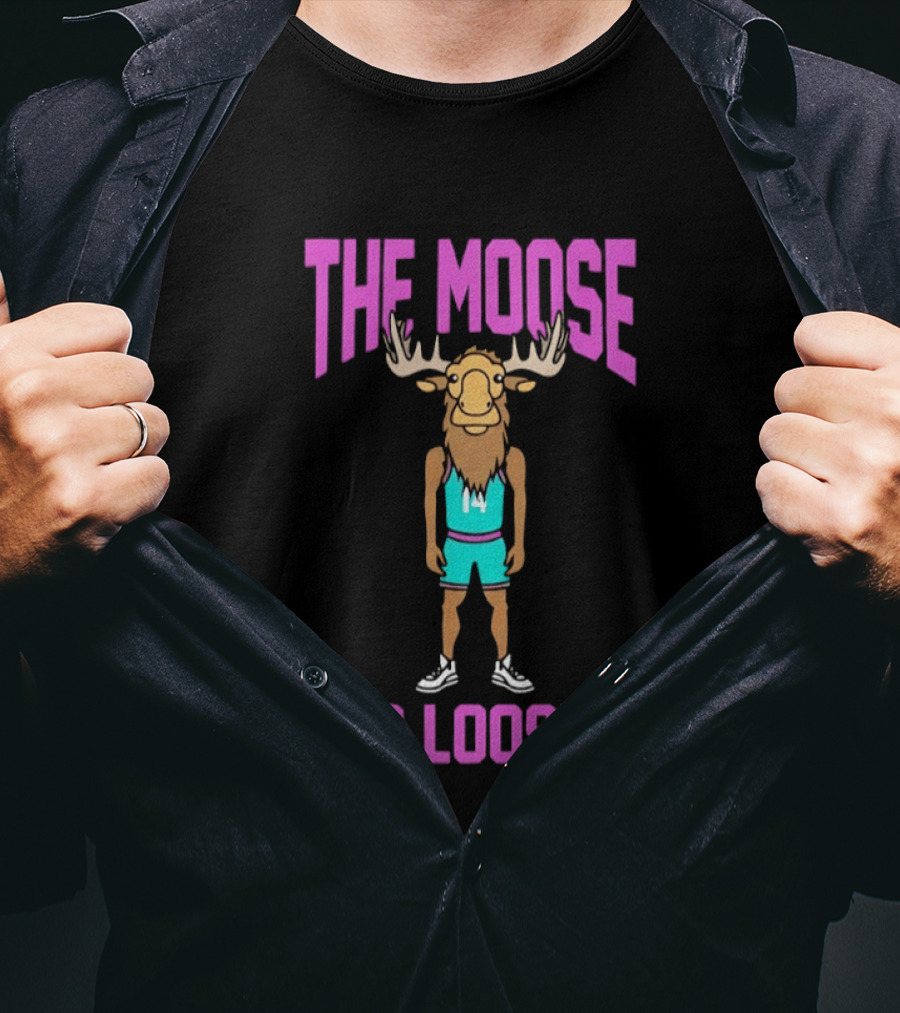 The Moose Is Loose Charlotte Hornets Basketball Player Cartoon T-Shirt