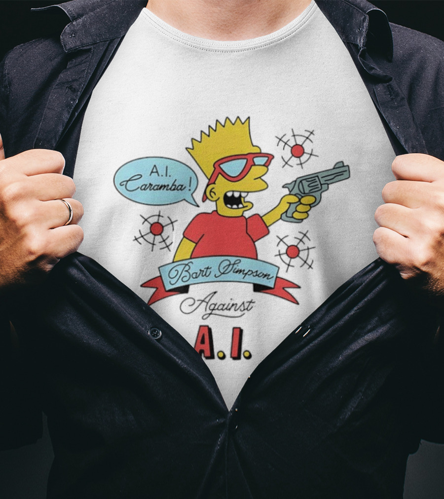 Bart Simpson A.I. Caramba Against A.I. T-Shirt