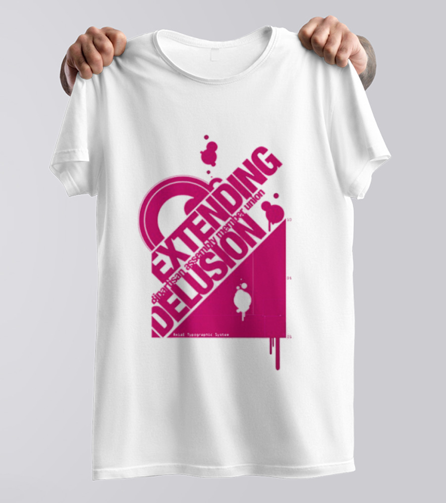 Extending Delusion Bipartisan Assembly Member Union Pink Skater Splatter T-Shirt