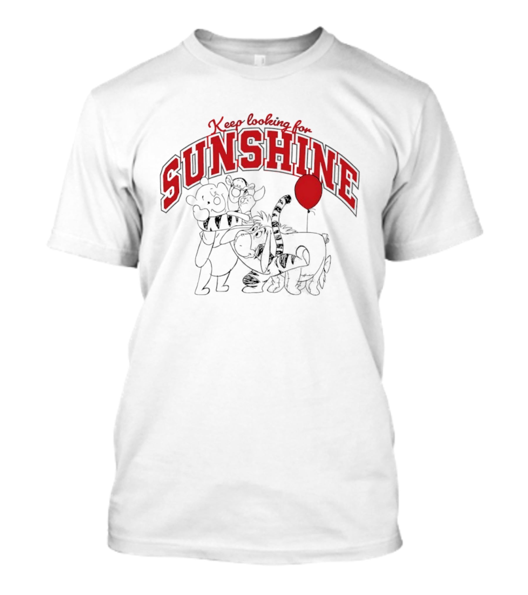 Keep Looking For Sunshine Winnie The Pooh Balloon Friends T-Shirt