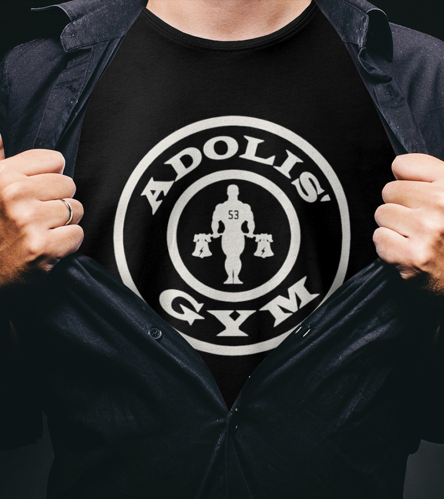 Adolis Gym 53 Bodybuilder Icon In Circular Frame T-Shirt