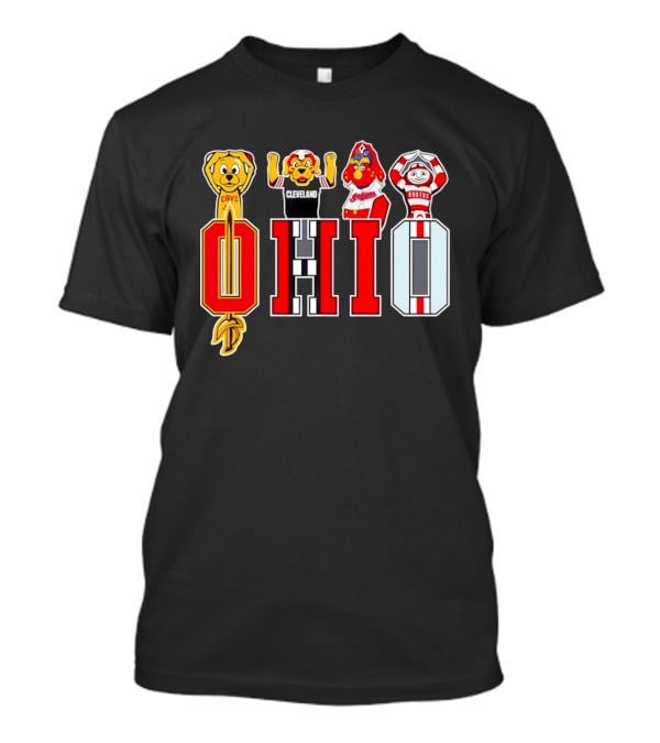Ohio Sports Teams Cavaliers Browns Buckeyes Cardinals Logos T-Shirt