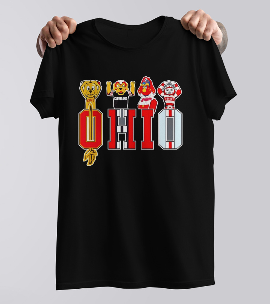 Ohio Sports Teams Cavaliers Browns Buckeyes Cardinals Logos T-Shirt
