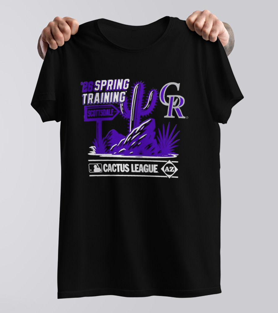 Colorado Rockies CR MLB 2026 Cactus League Spring Training Desert Scene T-Shirt