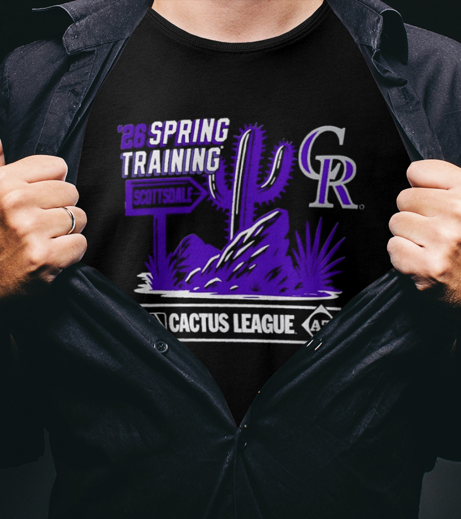Colorado Rockies CR MLB 2026 Cactus League Spring Training Desert Scene T-Shirt