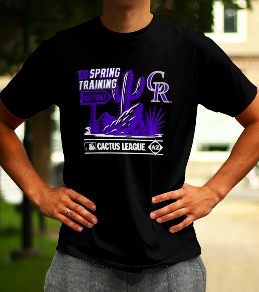Colorado Rockies CR MLB 2026 Cactus League Spring Training Desert Scene T-Shirt