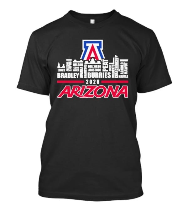 Arizona Wildcats 2026 City Names Bradley Burries Skyline T-Shirt