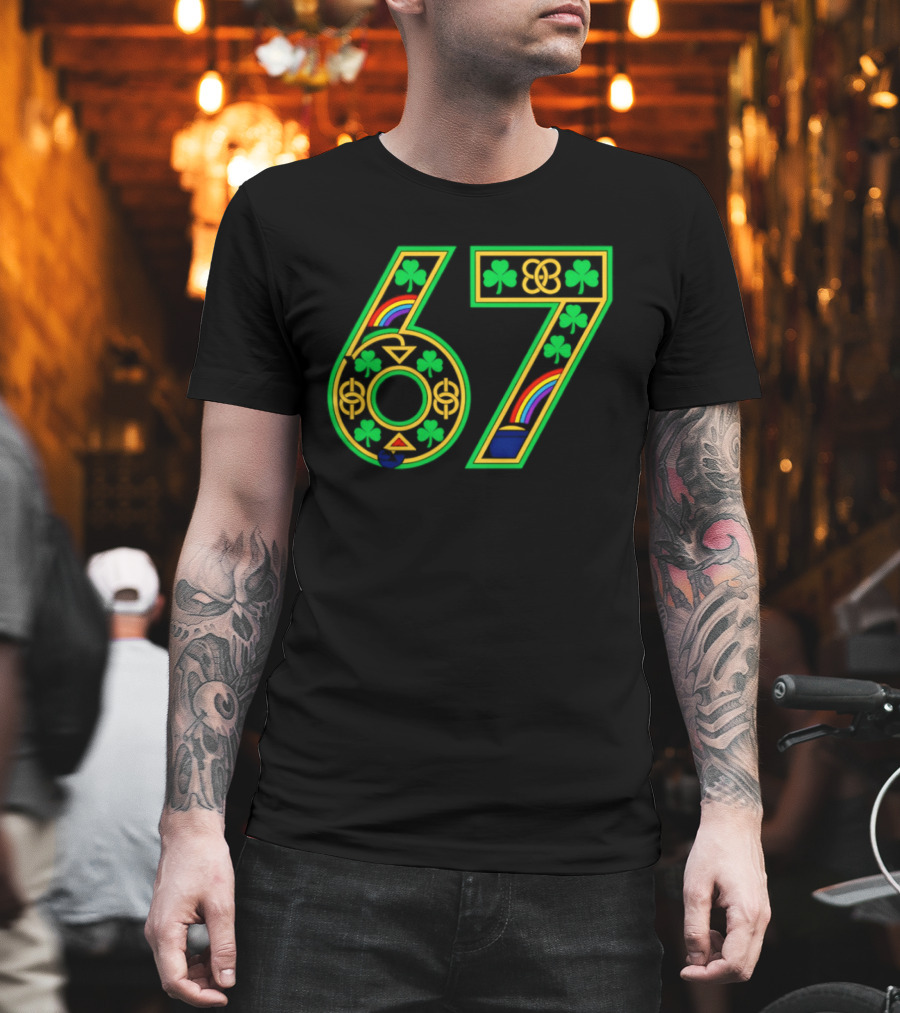 Celtic 67 Shamrock Irish Clover St Patrick's Day Rainbow T-Shirt