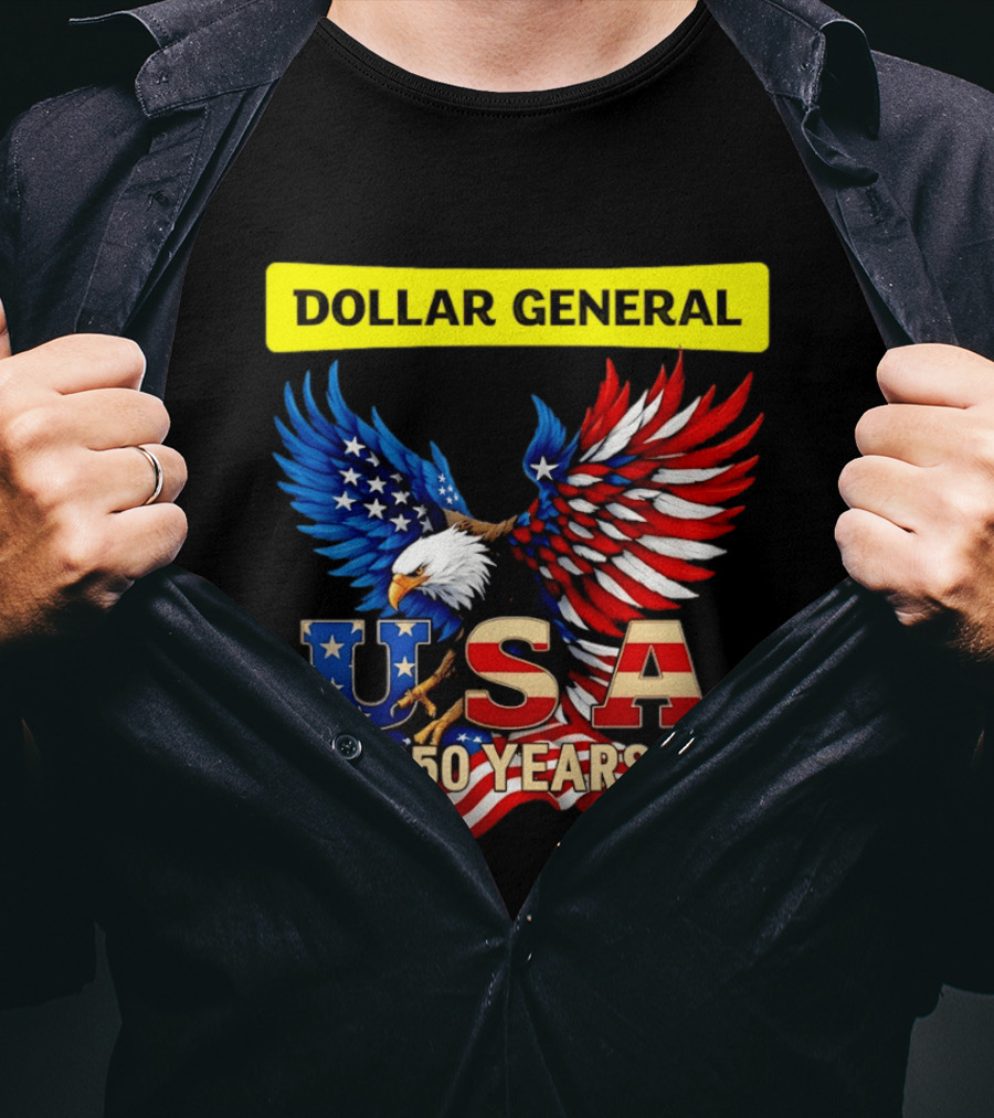 Dollar General Eagle USA 250 Years Of America Flag T-Shirt
