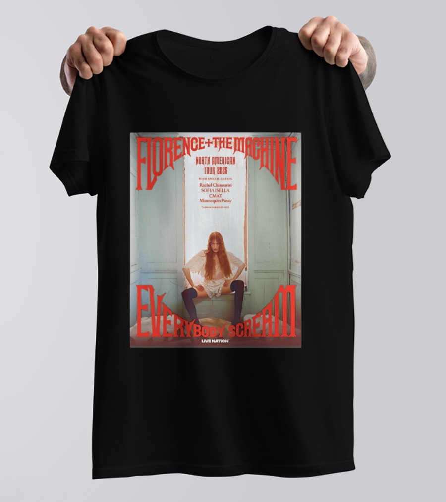 Florence Welch And The Machine North American Tour 2026 Everybody Scream Live Nation Special Guests T-Shirt
