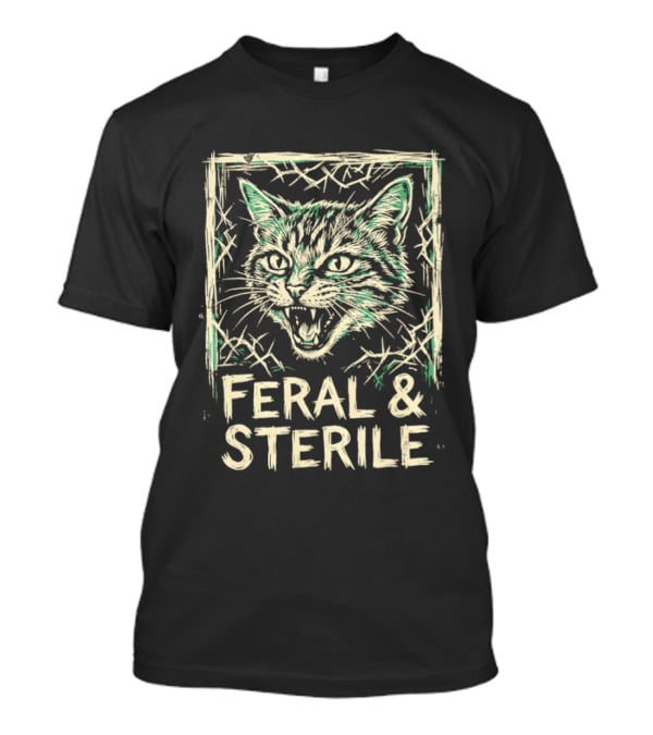 Feral And Sterile Cat Advocate Wild Feline Grunge T-Shirt