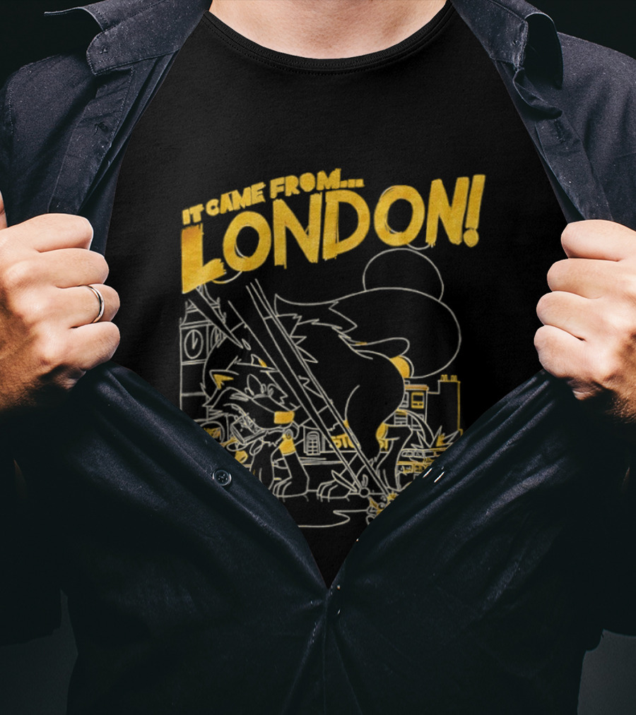 It Came From London Monster Scene With Big Ben T-Shirt