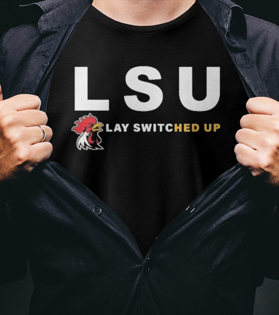 LSU Lay Switched Up Rooster Head T-Shirt