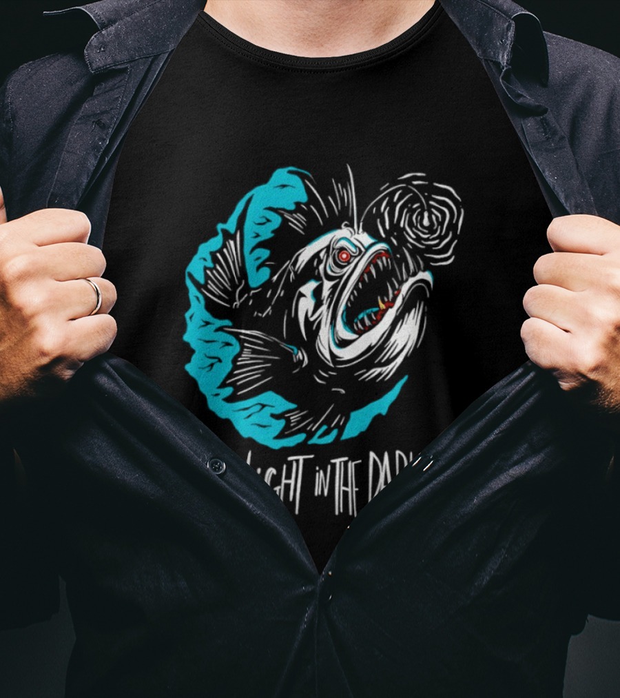 Monster Fish A Light In The Dark Blue Sea T-Shirt