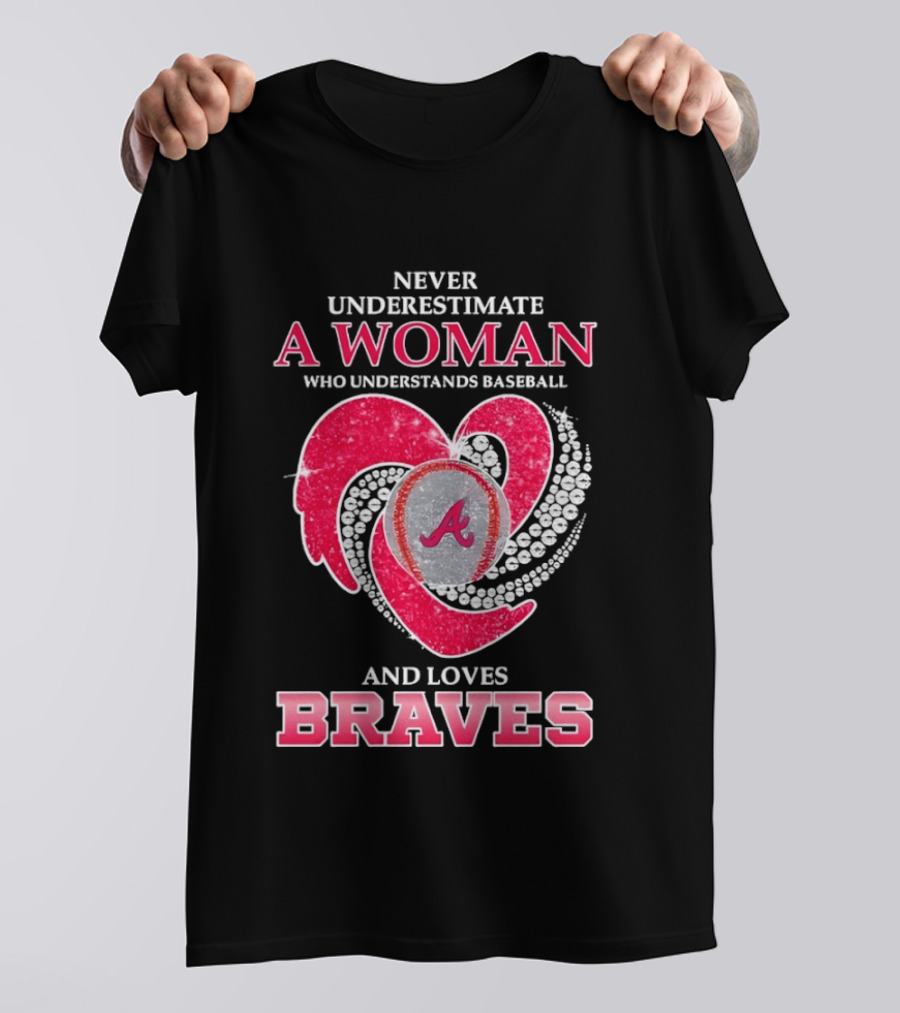 Never Underestimate A Woman Who Understands Baseball And Loves Braves T-Shirt