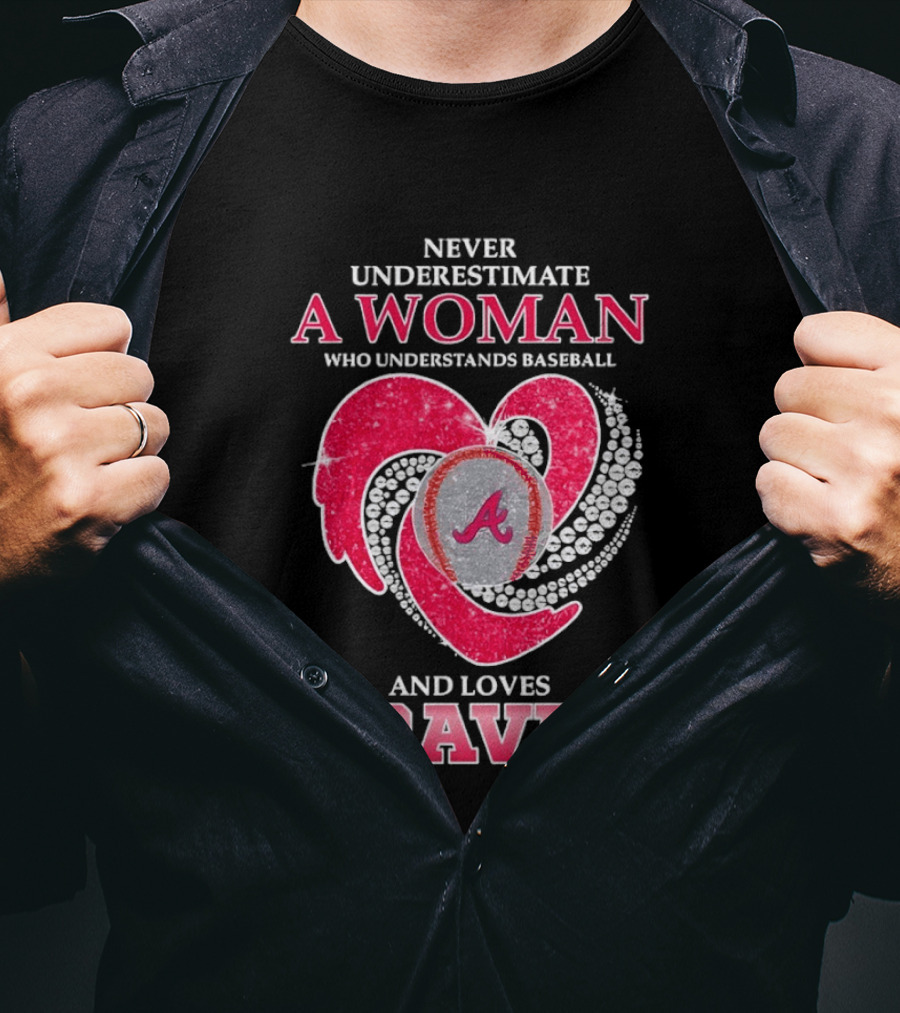 Never Underestimate A Woman Who Understands Baseball And Loves Braves T-Shirt
