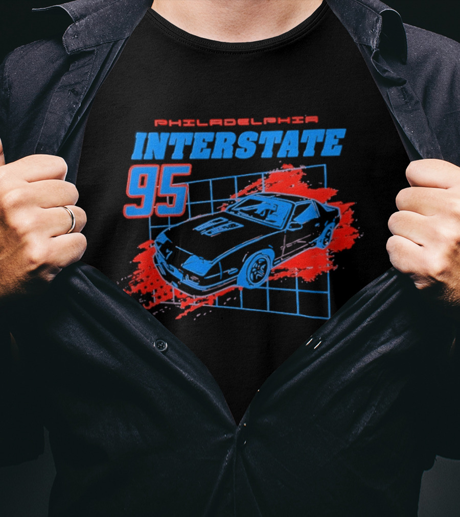 Philadelphia Interstate 95 Vintage Car Racer T-Shirt