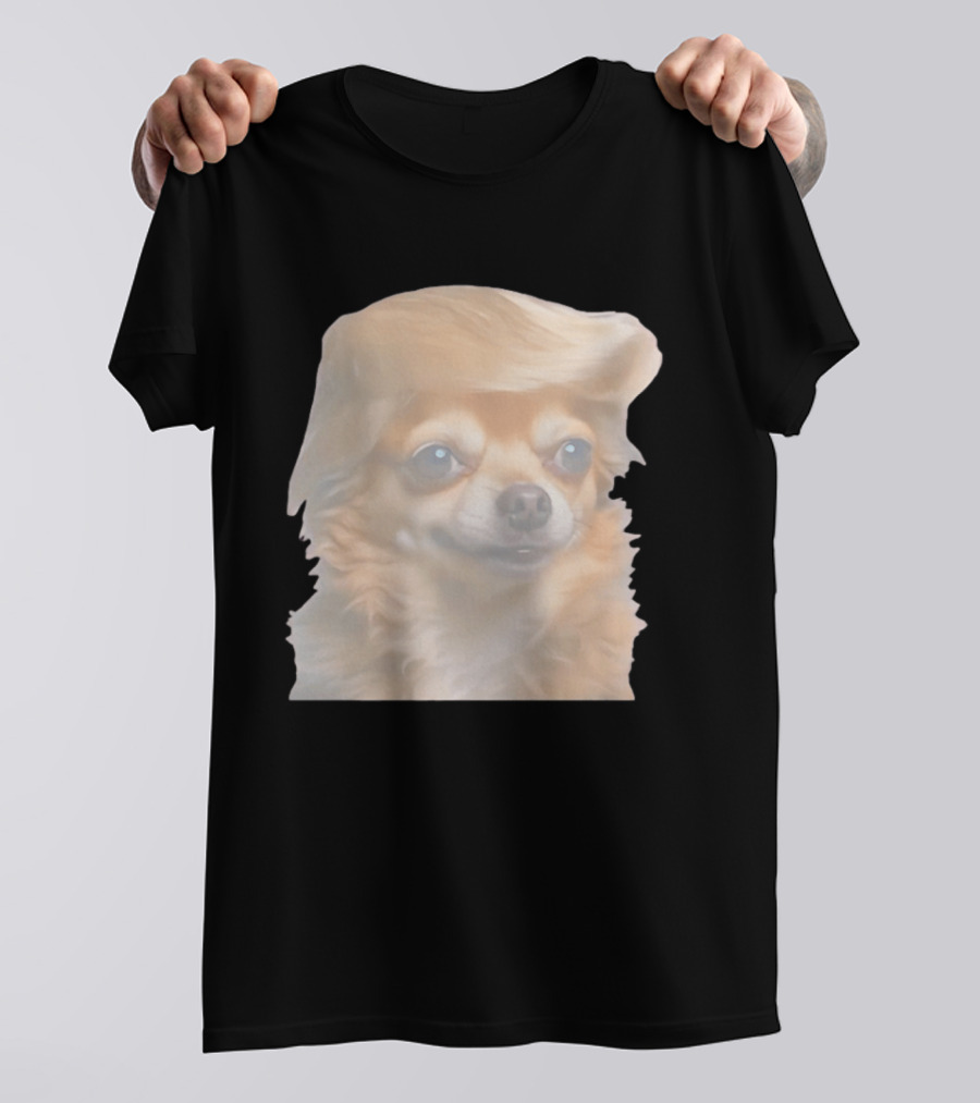 Trump Dog Meme Chihuahua With Hair Wig T-Shirt