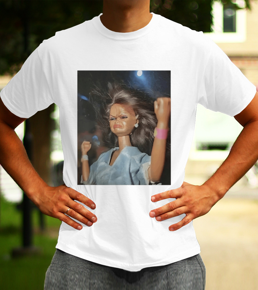 Doll Face Meme Angry Expression Toy Figure T-Shirt