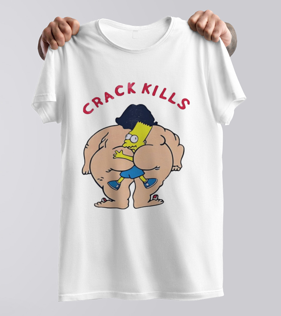 Crack Kills Bart Parody Cartoon Humor T-Shirt