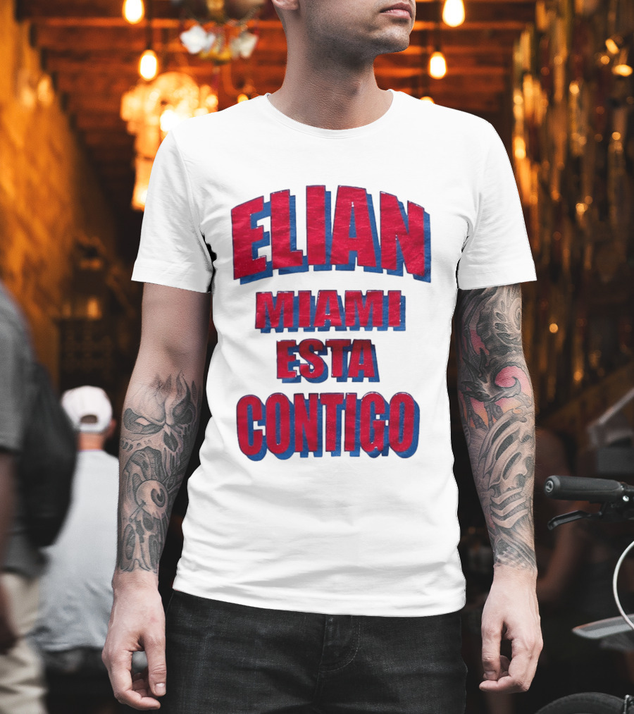 Elian Miami Esta Contigo Red Blue T-Shirt