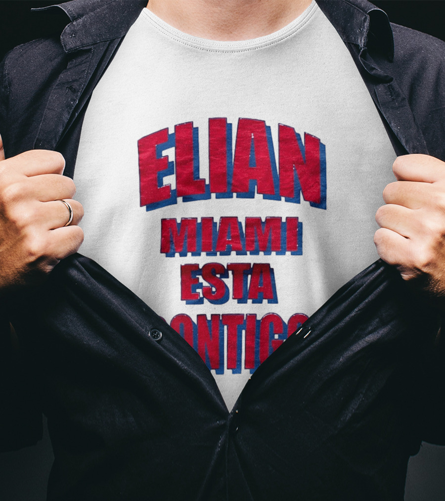 Elian Miami Esta Contigo Red Blue T-Shirt