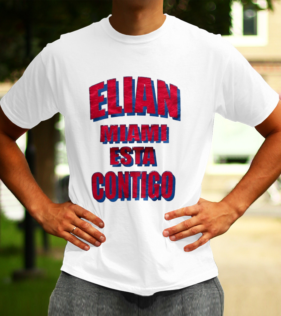 Elian Miami Esta Contigo Red Blue T-Shirt