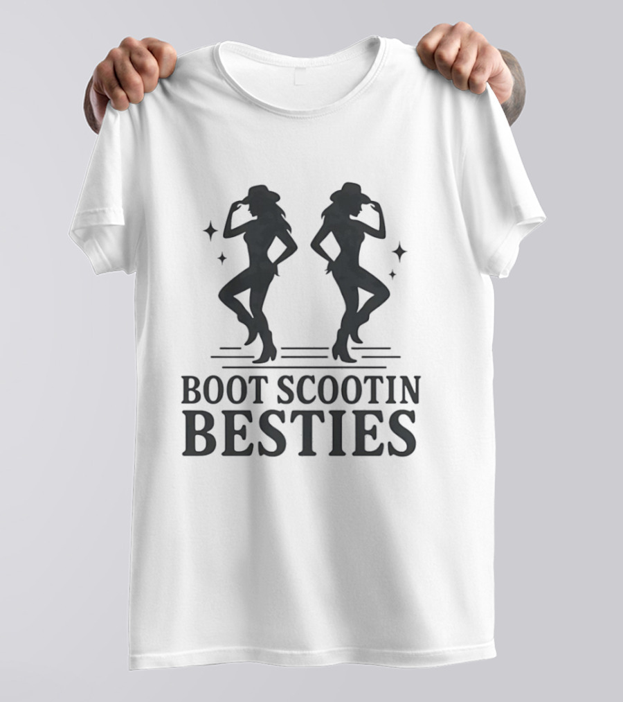 Boot Scootin Besties Western Cowgirl Dance Duo T-Shirt