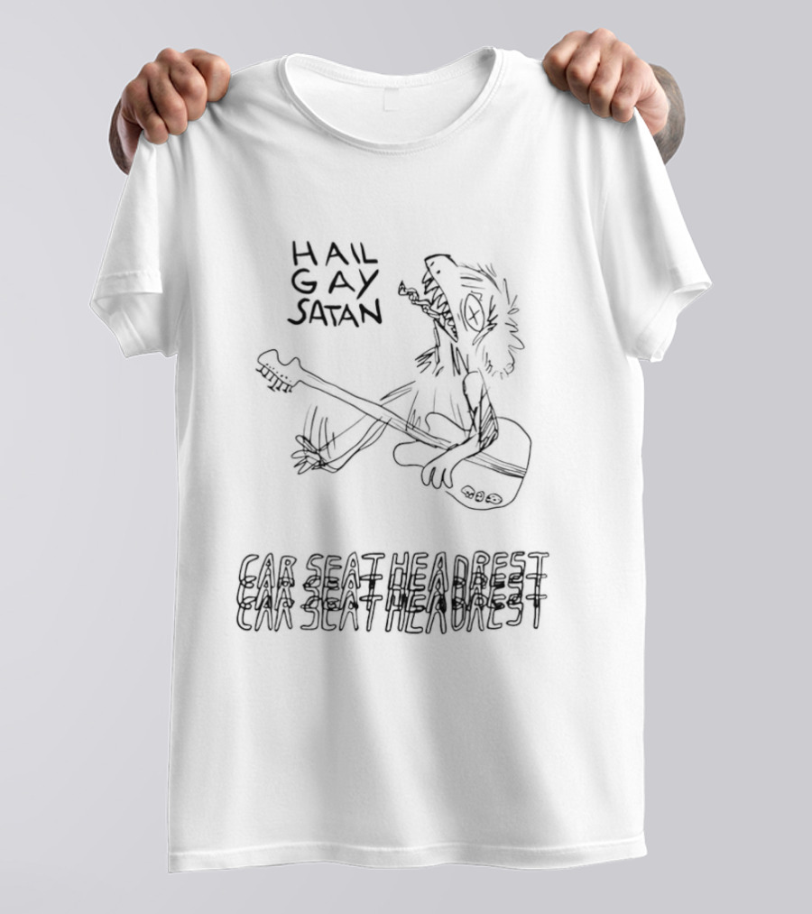 Hail Gay Satan Car Seat Headrest Music Art Sketch T-Shirt