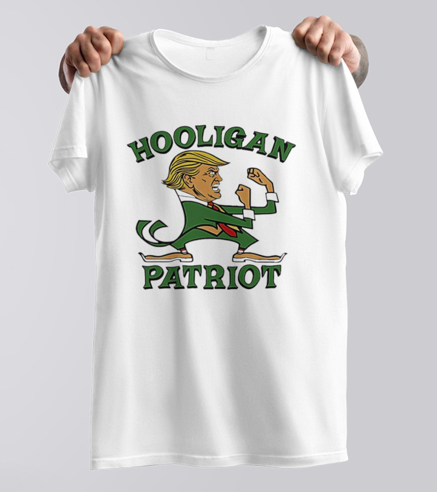 Hooligan Patriot Trump Cartoon St. Patrick's Day T-Shirt