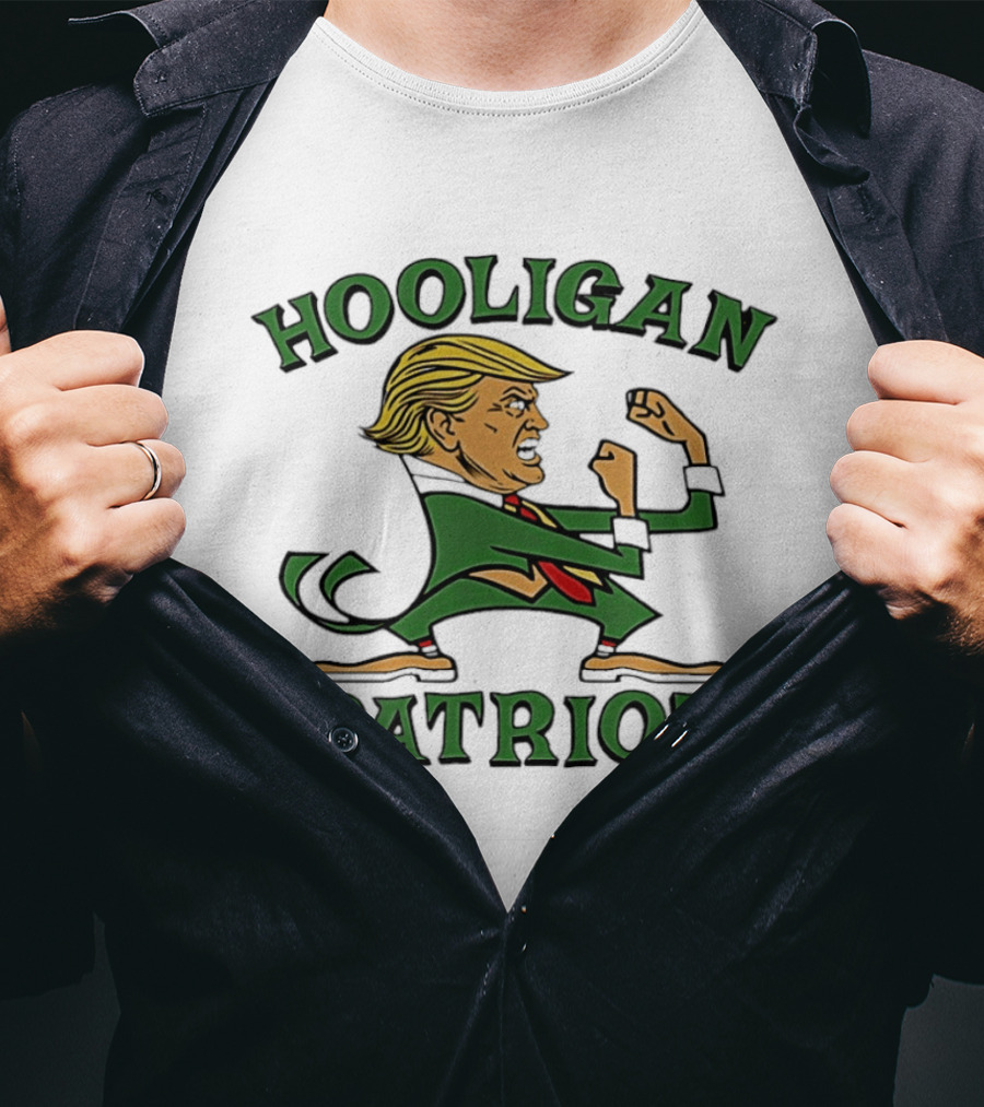 Hooligan Patriot Trump Cartoon St. Patrick's Day T-Shirt